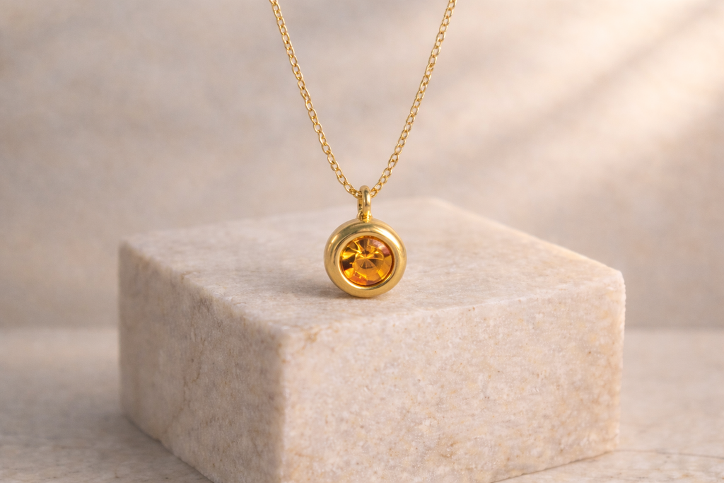 Collana pietra Ambra Calda - Luce Essenziale
