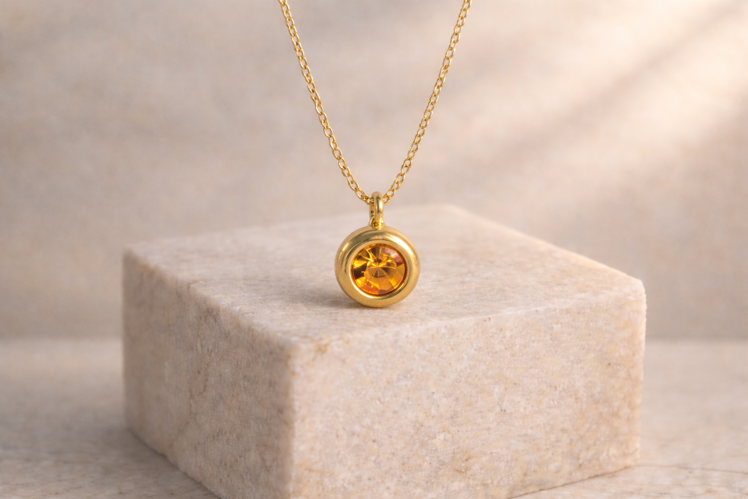 Collana pietra Ambra Calda - Luce Essenziale